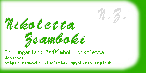 nikoletta zsamboki business card